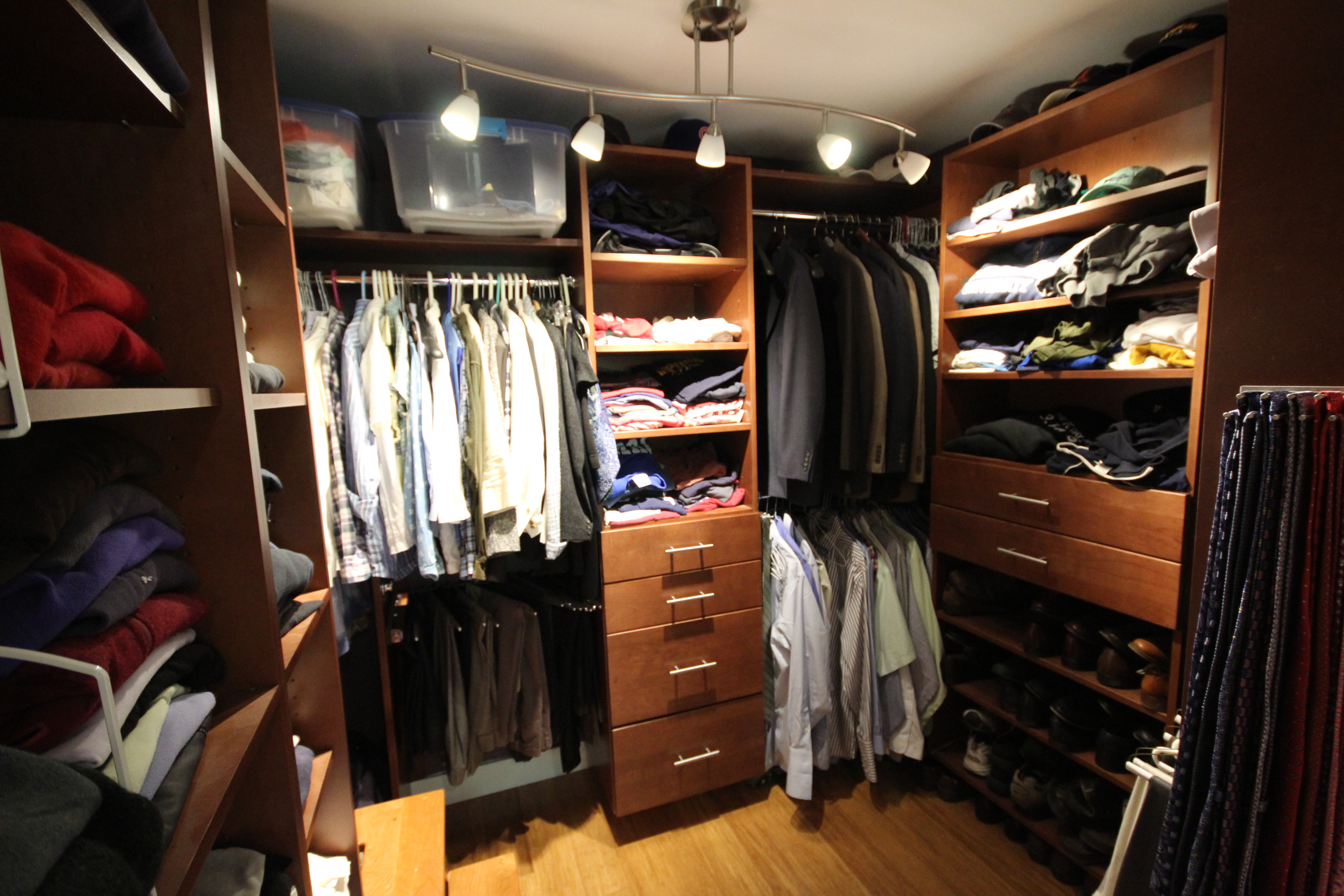 AFTER: A CLOSET ORGANIZED FOR HIM AND HER
