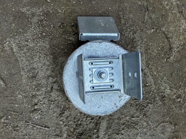 CENTERING SIMPSON STRONG TIE ON PIER FOUNDATION, SECURING